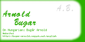 arnold bugar business card